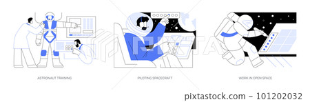 Astronautics abstract concept vector illustrations. Astronautics abstract concept vector illustrations. 101202032