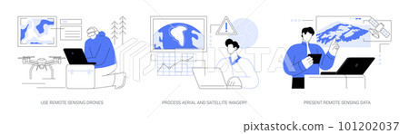 Remote sensing abstract concept vector illustrations. 101202037