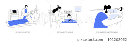 Critical care medicine abstract concept vector illustrations. Critical care medicine abstract concept vector illustrations. 101202062