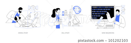 Lab research abstract concept vector illustrations. 101202103