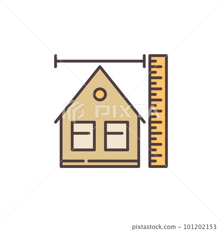 Building Size vector concept colored icon or sign 101202153