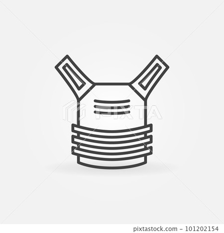 Bulletproof Vest linear vector concept icon Bulletproof Vest linear vector concept icon 101202154