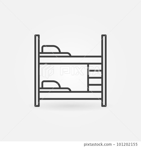 Bunk or Two-Tier Bed vector thin line concept icon 101202155
