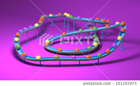 Small balls roll along the marble run Small balls roll along the marble run 101202973