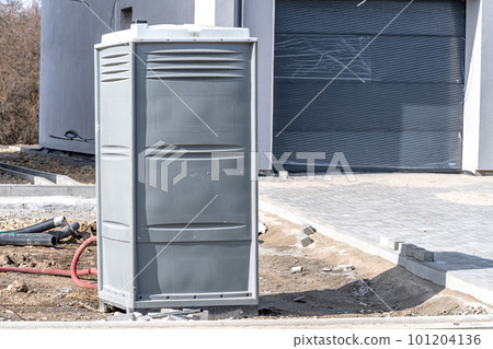 mobile toilet on the construction site 101204136