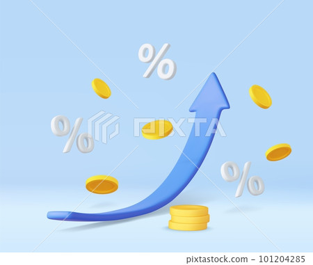 3d arrow of money 101204285