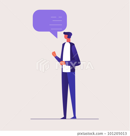 the man says. vector illustration of a man the man says. vector illustration of a man 101205013