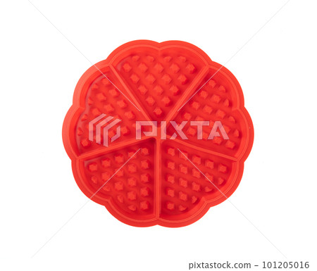 Top view of a silicone mold for baking waffles at home. Top view of a silicone mold for baking waffles at home. 101205016