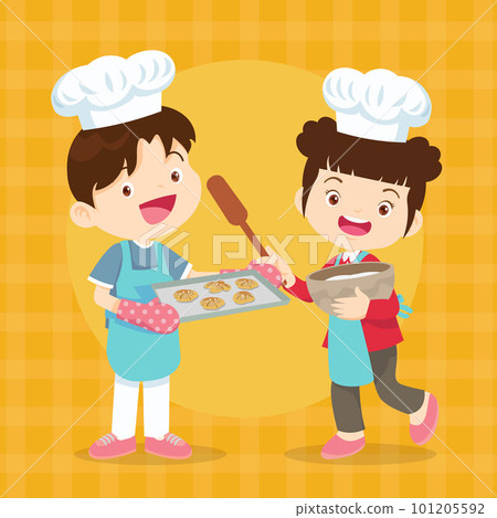 cute little chef kids bake cookies 22 101205592