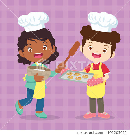 cute little chef kids bake cookies 5 101205611