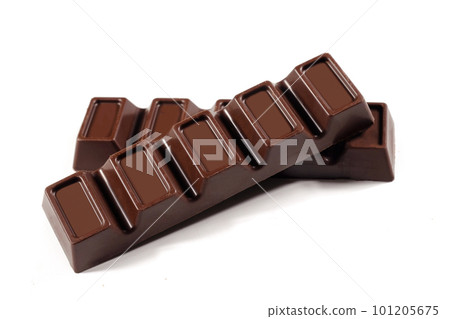 Chocolate bar Isolated on a white background. Close-up 101205675