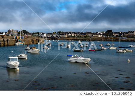 Harbor At City Of Roscoff At The Finistere Atlantic Coast In Brittany, France 101206040