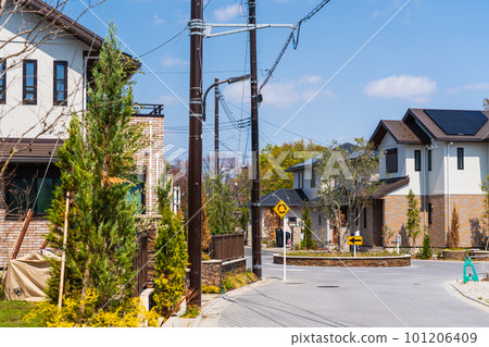 New suburban detached housing complex New suburban detached housing complex 101206409