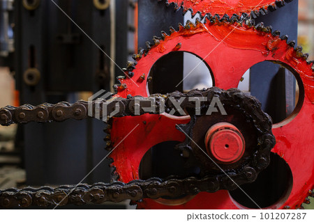 Gear drive chain machine engine industry. connect motion of machinery. Gear drive chain machine engine industry. connect motion of machinery. 101207287