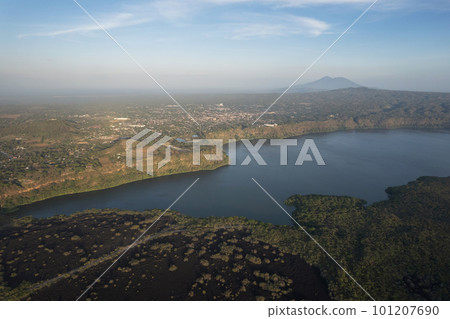 Aerial panorama Masaya town landscape 101207690