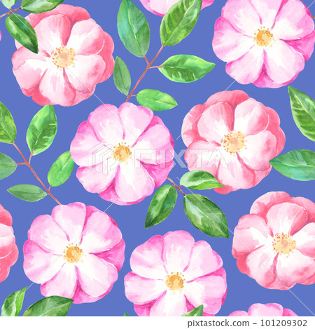 Watercolor seamless pattern with rose hip flowers. Gentle pastel print for fabric and wedding design. Watercolor seamless pattern with rose hip flowers. Gentle pastel print for fabric and wedding design. 101209302