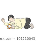 一位女士用泡沫軸放鬆右上臂 101210043
