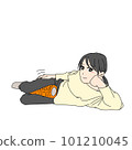 一位女士用泡沫軸放鬆大腿內側 101210045