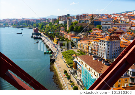 Portugalete from Vizcaya Bridge bridge in Spain, crossing the River 101210303