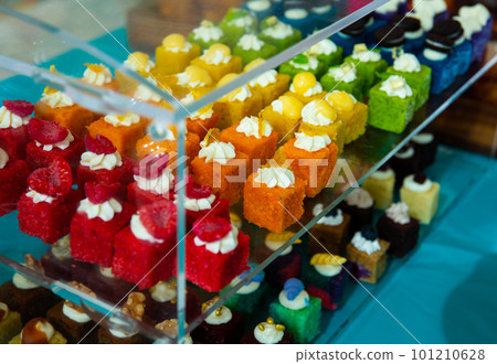 Colorful biscuits in pastry shop 101210628