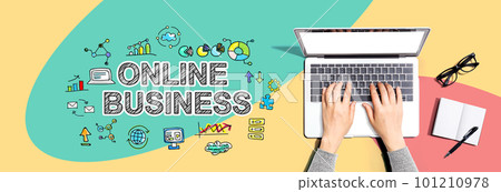 Online business with person using a laptop 101210978