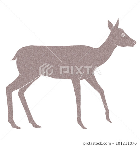 Japanese style simple walking deer looking up 101211070