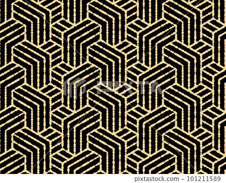 Abstract geometric pattern with stripes, lines. Seamless vector background. Black and gold ornament. Simple lattice graphic design Abstract geometric pattern with stripes, lines. Seamless vector background. Black and gold ornament. Simple lattice graphic design 101211589