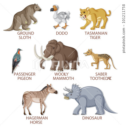 A set of extinct animals set 101211758