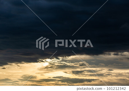 colorful dramatic sky with cloud at sunset. colorful dramatic sky with cloud at sunset. 101212342