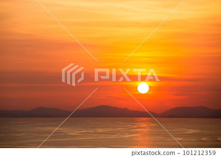 colorful dramatic sky with cloud at sunset.. 101212359