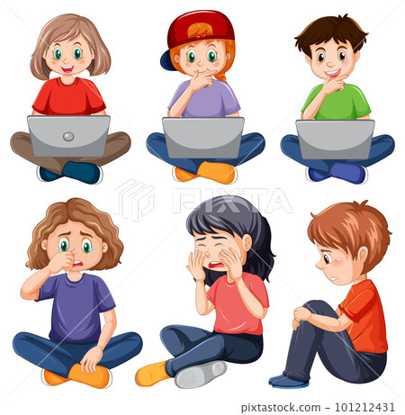 Set of children with computer 101212431