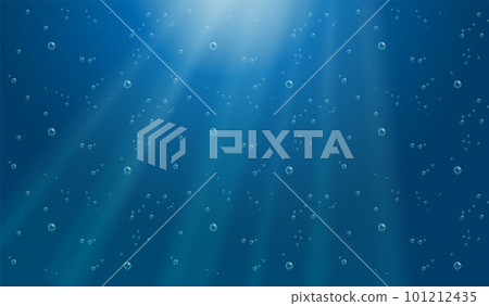 Underwater background with water bubbles and undersea light rays shine Underwater background with water bubbles and undersea light rays shine 101212435