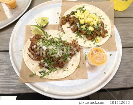 Tacos (Pastor Barbacoa), a classic Mexican dish Tacos (Pastor Barbacoa), a classic Mexican dish 101212633