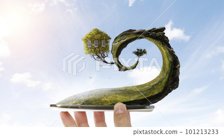 Ecology and global communication concept. 101213233