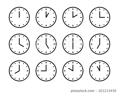 時鐘圖標集矢量圖 101213430
