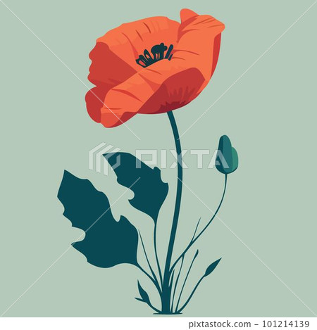 One red poppy flower 101214139