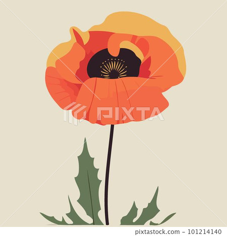 One red poppy flower 101214140