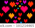 seamless pattern pixel hearts on dark background 101214465
