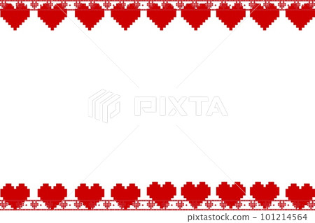 red pixel hearts pattern on white background. 101214564