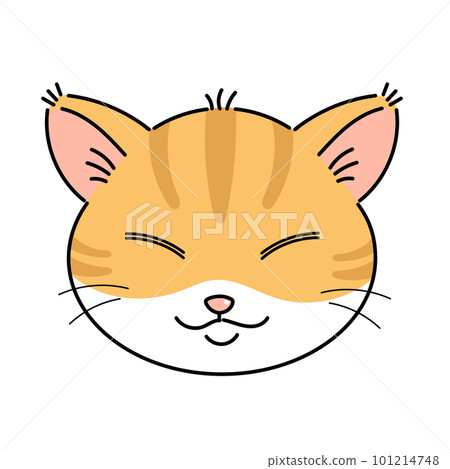 睡眼棕色虎貓臉的插圖 101214748