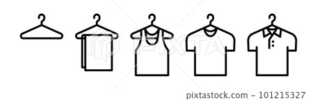 Icon set of clothes on hangers - Stock Illustration [101215327] - PIXTA