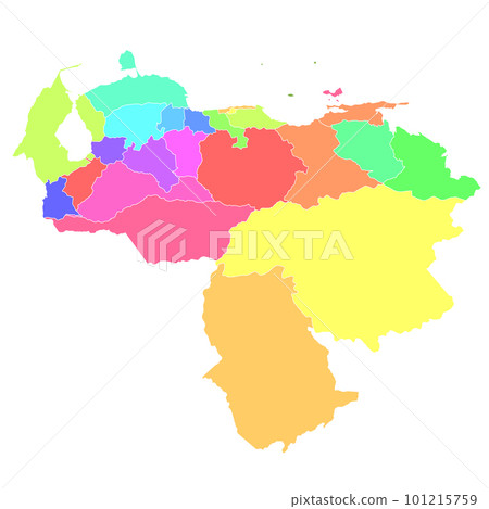 委內瑞拉地圖彩色圖標 委內瑞拉地圖彩色圖標 101215759