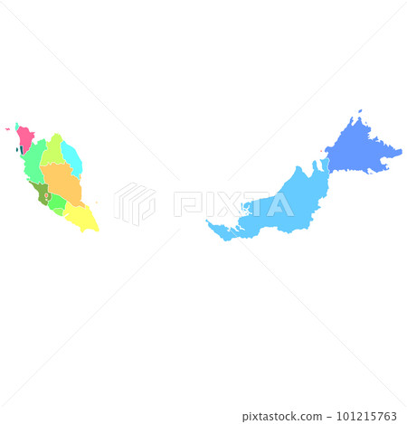馬來西亞地圖彩色圖標 101215763