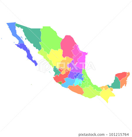 墨西哥地圖彩色圖標 墨西哥地圖彩色圖標 101215764