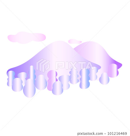 山地和森林梯度矢量圖 101216469