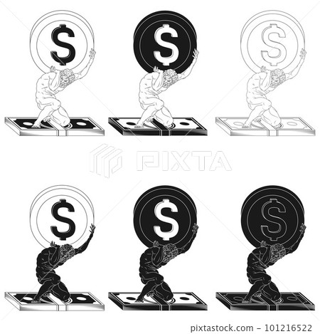 Vector of Atlas holding the dollar 101216522