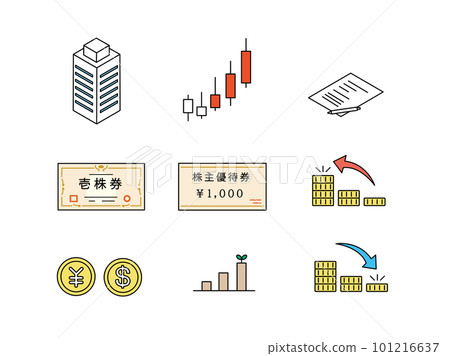 Stock investment related illustration set 101216637