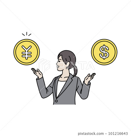 穿西裝的女人推薦貨幣，日元 女商人 101216643
