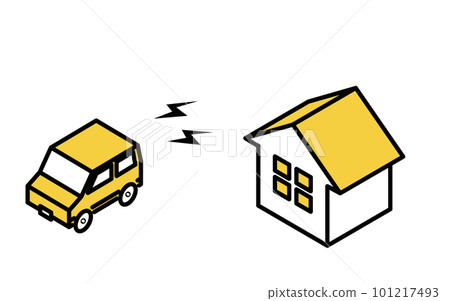 遭受汽車噪音損壞的房屋的圖像圖標 101217493