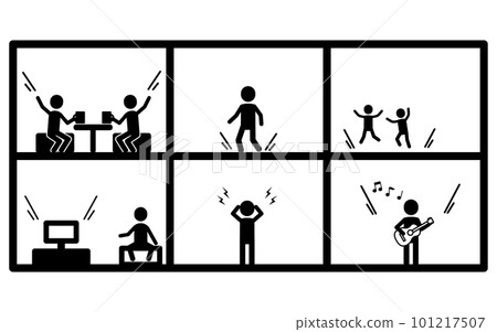 有許多噪音問題的出租物業和受到其壓力的人的圖片 有許多噪音問題的出租物業和受到其壓力的人的圖片 101217507